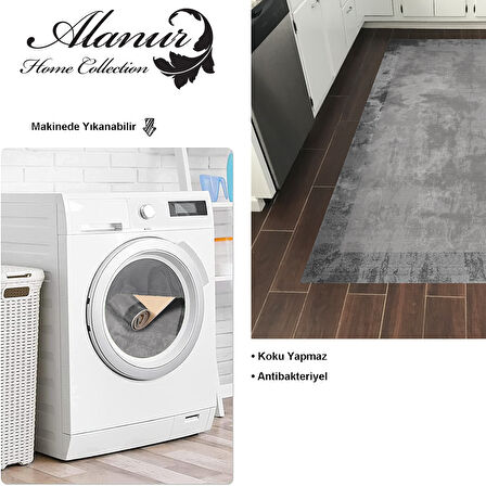 Dekoreko Kaymaz Taban Djt Mutfak Halısı Yıldız Deri Modern 1921