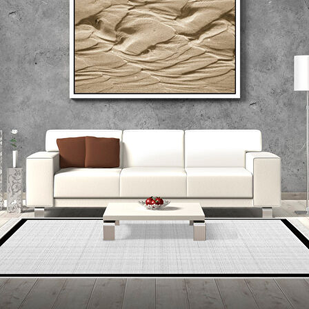 Alanur Home Kaymaz Taban Djt Banyo Mutfak Salon Halı  Trend Saçaklı Dokuma Desen E5007