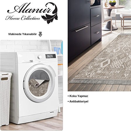 Dekoreko Kaymaz Taban Djt Mutfak Halısı Trend Saçaklı İskandinav F5137