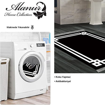 Dekoreko Kaymaz Taban Djt Banyo Halısı Star Pamuk Saçaklı Modern 1669