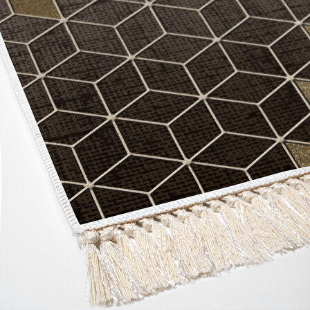 Dekoreko Kaymaz Taban Djt Banyo Halısı Trend Saçaklı Modern 719