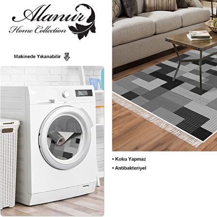 Dekoreko Kaymaz Taban Djt Salon Halısı Trend Saçaklı Modern Mu113