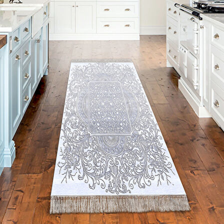 Dekoreko Kaymaz Taban Djt Mutfak Halısı Yıldız Deri Saçaklı Modern 1488