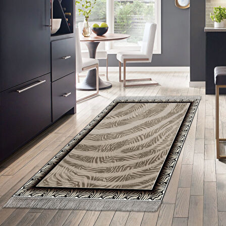 Dekoreko Kaymaz Taban Djt Mutfak Halısı Star Pamuk Saçaklı Modern 1912