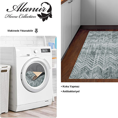 Dekoreko Kaymaz Taban Djt Mutfak Halısı Yıldız Deri İskandinav F5083