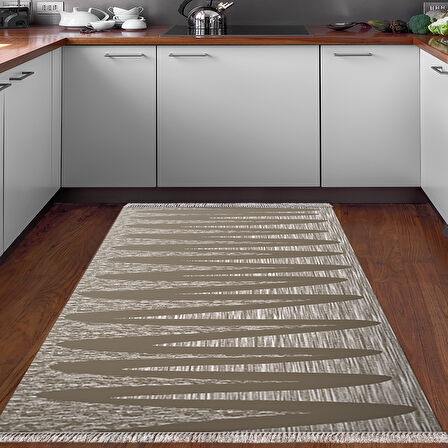 Dekoreko Kaymaz Taban Djt Mutfak Halısı Trend Saçaklı Modern M5045