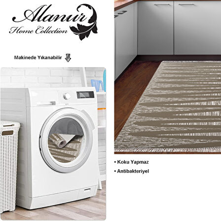 Dekoreko Kaymaz Taban Djt Mutfak Halısı Trend Saçaklı Modern M5045