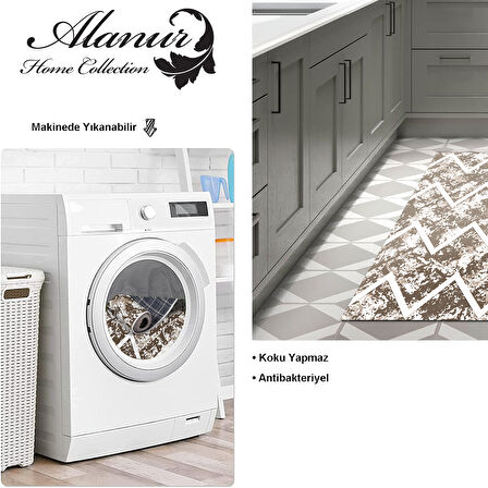 Dekoreko Kaymaz Taban Djt Mutfak Halısı Star Pamuk İskandinav F5128