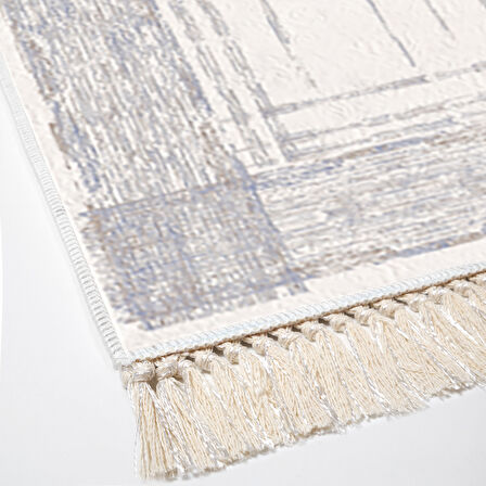 Dekoreko Kaymaz Taban Djt Mutfak Halısı Trend Saçaklı Modern M5076