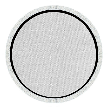 Alanur Home Kaymaz Taban Djt Banyo Mutfak Salon Halı  Trend Saçaklı Yuvarlak Dokuma Desen E5001