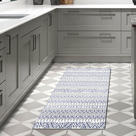 Dekoreko Kaymaz Taban Djt Mutfak Halısı Yıldız Deri İskandinav F5082