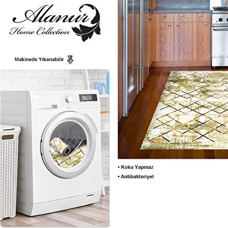 Dekoreko Kaymaz Taban Djt Mutfak Halısı Star Pamuk Modern M5026