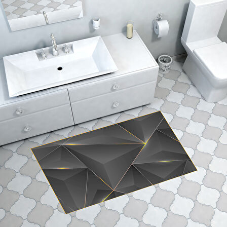 Dekoreko Kaymaz Taban Djt Banyo Halısı Star Pamuk Modern F5005