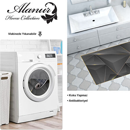 Dekoreko Kaymaz Taban Djt Banyo Halısı Star Pamuk Modern F5005