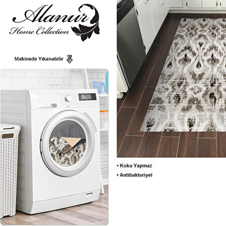 Dekoreko Kaymaz Taban Djt Mutfak Halısı Yıldız Deri İskandinav F5136