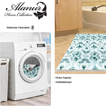 Dekoreko Kaymaz Taban Djt Banyo Halısı Trend Saçaklı İskandinav F5136