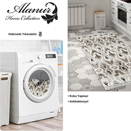 Dekoreko Kaymaz Taban Djt Mutfak Halısı Star Pamuk Saçaklı İskandinav F5136