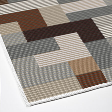 Dekoreko Kaymaz Taban Djt Mutfak Halısı Yıldız Deri Modern Mu113