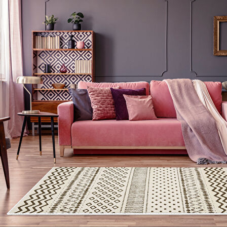 Dekoreko Kaymaz Taban Djt Salon Halısı Yıldız Deri İskandinav F5086