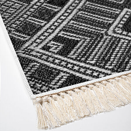 Dekoreko Kaymaz Taban Djt Mutfak Halısı Yıldız Deri Saçaklı Modern 2029