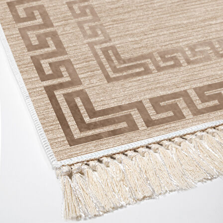 Dekoreko Kaymaz Taban Djt Mutfak Halısı Star Pamuk Saçaklı Modern F5036