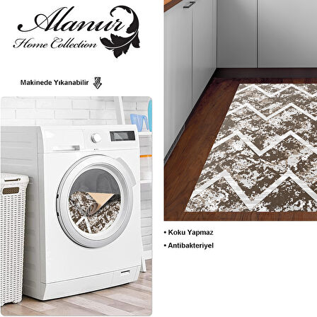 Dekoreko Kaymaz Taban Djt Mutfak Halısı Yıldız Deri İskandinav F5128