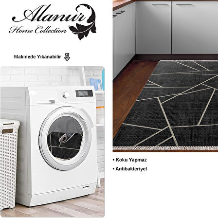 Dekoreko Kaymaz Taban Djt Mutfak Halısı Star Pamuk Saçaklı Modern 717