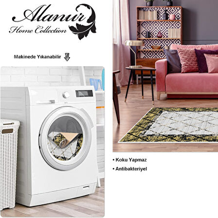 Dekoreko Kaymaz Taban Djt Salon Halısı Yıldız Deri Modern M5129