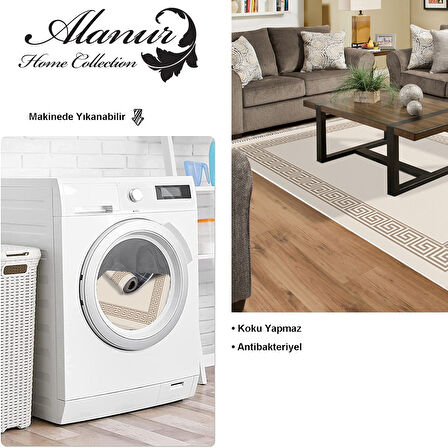 Dekoreko Kaymaz Taban Djt Salon Halısı Star Pamuk Saçaklı Modern Kt493