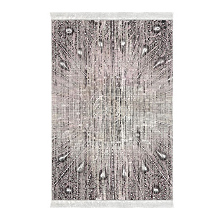 Dekoreko Kaymaz Taban Djt Salon Halısı Yıldız Deri Saçaklı Modern 743