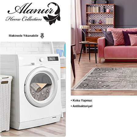 Dekoreko Kaymaz Taban Djt Salon Halısı Yıldız Deri Saçaklı Modern 743