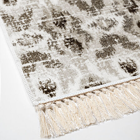 Dekoreko Kaymaz Taban Djt Mutfak Halısı Star Pamuk Saçaklı İskandinav F5136