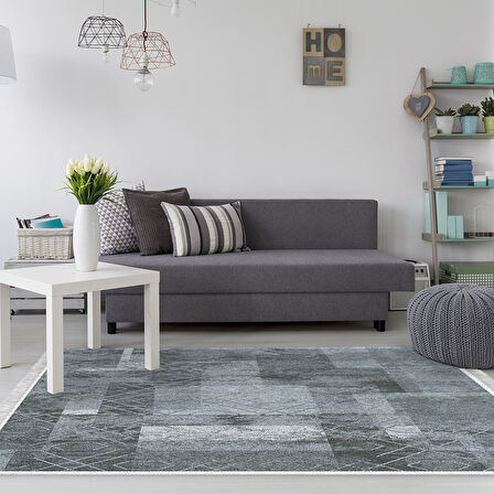 Dekoreko Kaymaz Taban Djt Salon Halısı Trend Saçaklı İskandinav F5132