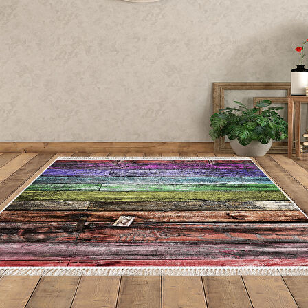 Dekoreko Kaymaz Taban Djt Salon Halısı Star Pamuk Saçaklı Modern Mu136