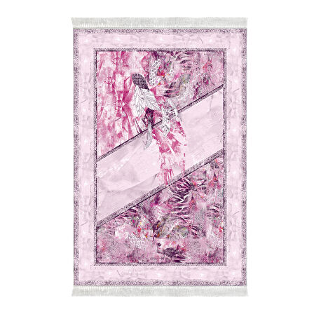 Dekoreko Kaymaz Taban Djt Salon Halısı Yıldız Deri Saçaklı Modern 729