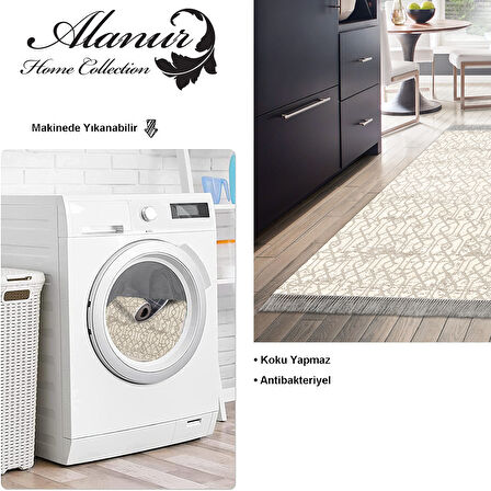 Dekoreko Kaymaz Taban Djt Mutfak Halısı Star Pamuk Saçaklı Modern 757