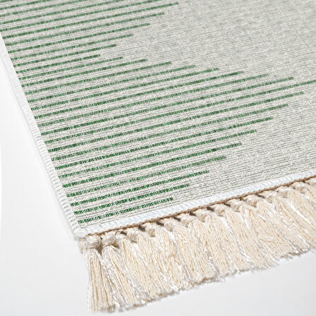 Dekoreko Kaymaz Taban Djt Salon Halısı Star Pamuk Saçaklı İskandinav F5085