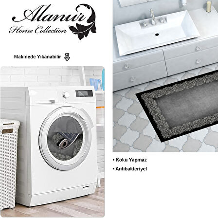 Dekoreko Kaymaz Taban Djt Banyo Halısı Star Pamuk Modern 1674