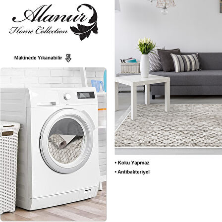 Dekoreko Kaymaz Taban Djt Salon Halısı Trend Saçaklı İskandinav F5079