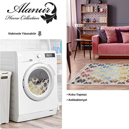 Dekoreko Kaymaz Taban Djt Salon Halısı Star Pamuk Saçaklı Modern 763