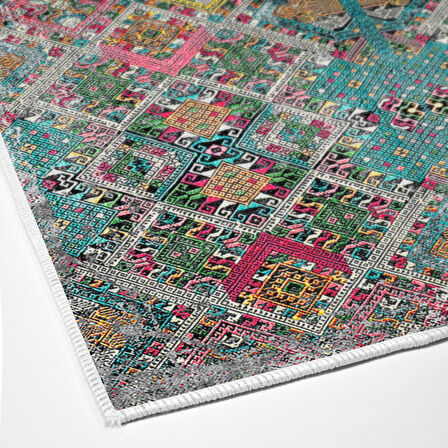 Dekoreko Kaymaz Taban Djt Mutfak Halısı Yıldız Deri İskandinav F5009