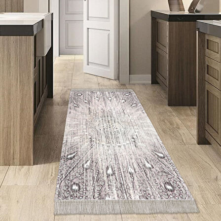 Dekoreko Kaymaz Taban Djt Mutfak Halısı Star Pamuk Saçaklı Modern 743