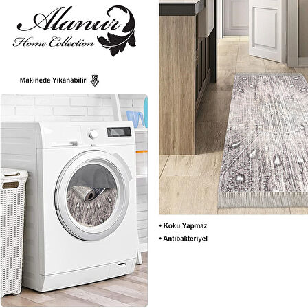 Dekoreko Kaymaz Taban Djt Mutfak Halısı Star Pamuk Saçaklı Modern 743