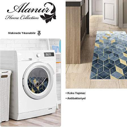 Dekoreko Kaymaz Taban Djt Mutfak Halısı Star Pamuk İskandinav 2146M