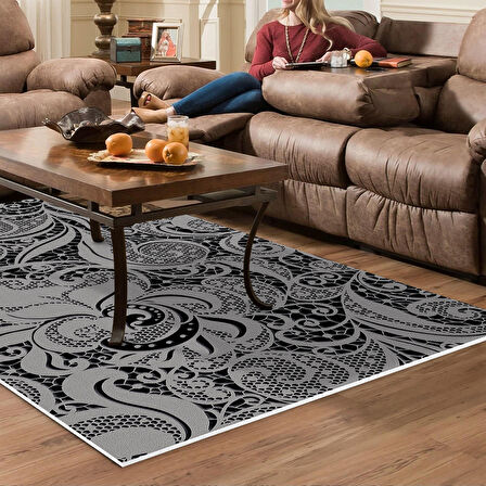 Dekoreko Kaymaz Taban Djt Salon Halısı Yıldız Deri Modern Mu145