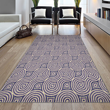 Dekoreko Kaymaz Taban Djt Salon Halısı Star Pamuk Modern 605M