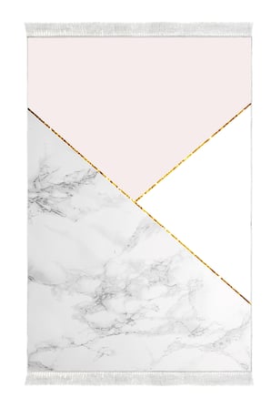 Kaymaz Dijital Mutfak & Salon Halı Trend Saçaklı Geometrik E5008