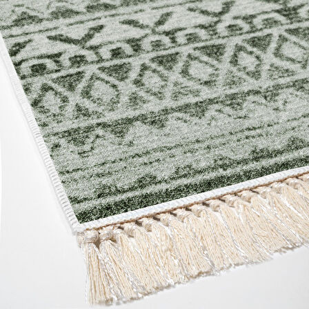 Dekoreko Kaymaz Taban Djt Salon Halısı Star Pamuk Saçaklı İskandinav F5078