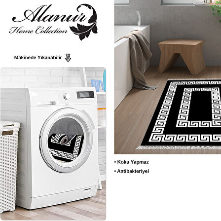 Dekoreko Kaymaz Taban Djt Banyo Halısı Star Pamuk Saçaklı Modern 650M