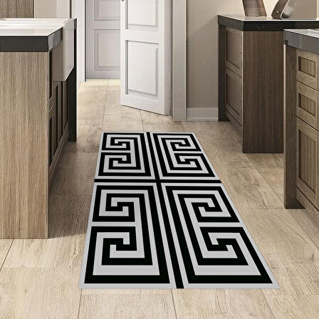 Dekoreko Kaymaz Taban Djt Mutfak Halısı Yıldız Deri Modern 658M